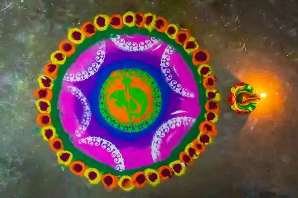 Diya Mandala Rangoli Design